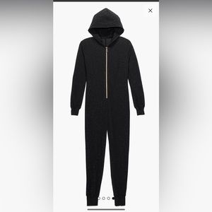 Savage X Fenty Black Caviar Sleep & Shine Hoodie Onesie Size L